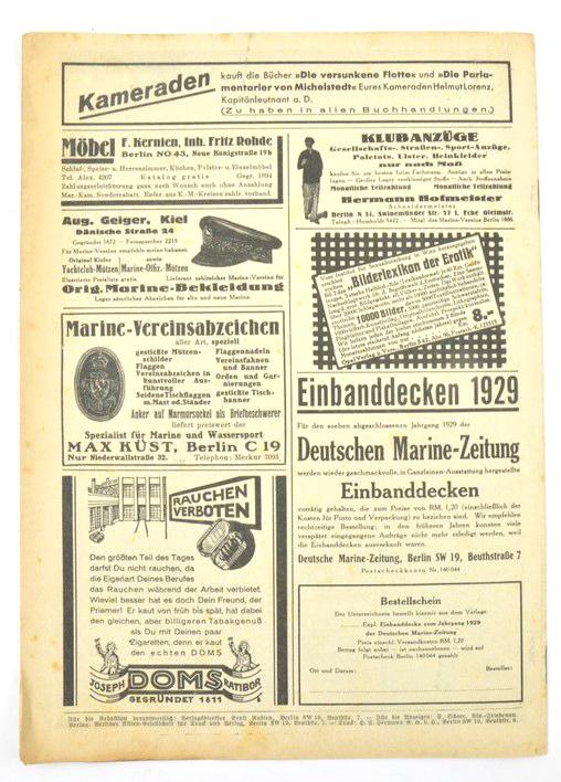 German Reichsmarine Magazine 1930