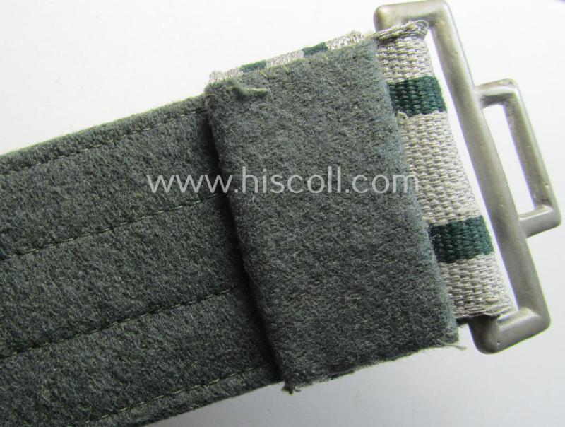 WH (Heeres) 'standard'-pattern, aluminium-based (dress- ie. 'Ausgeh'-pattern) belt-buckle and belt (ie. 'Augeh- o. Feldbinde für Mannschaften u. Uffz. des Heeres')