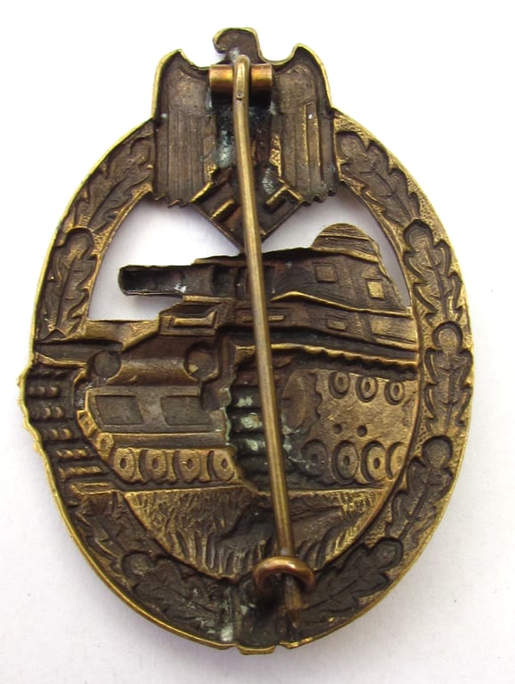 Panzer assault badge in bronze by Karl Wurster