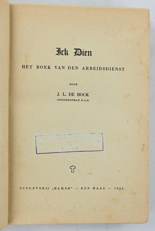Dutch Workersfront RAD Book 'Ick Dien'