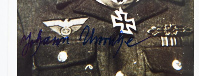 Signature of Wehrmacht Heer KC Recipient 'Johannes Unruhe'