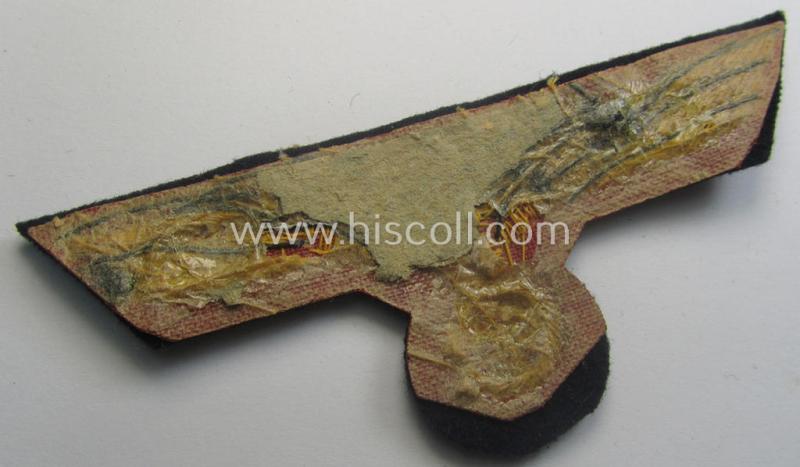 WH (KM) officers'-type, hand-embroidered breast-eagle (ie. 'Brustadler für Offiziere der KM') as was executed in bright-golden-coloured (and typical braid-based material) as was intended for usage on the various naval, officers'-pattern tunics