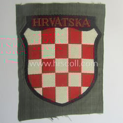 Multi-coloured- and/or 'BeVo'-woven armshield (ie. 'Ärmelschild') entitled: 'Hrvatska'...
