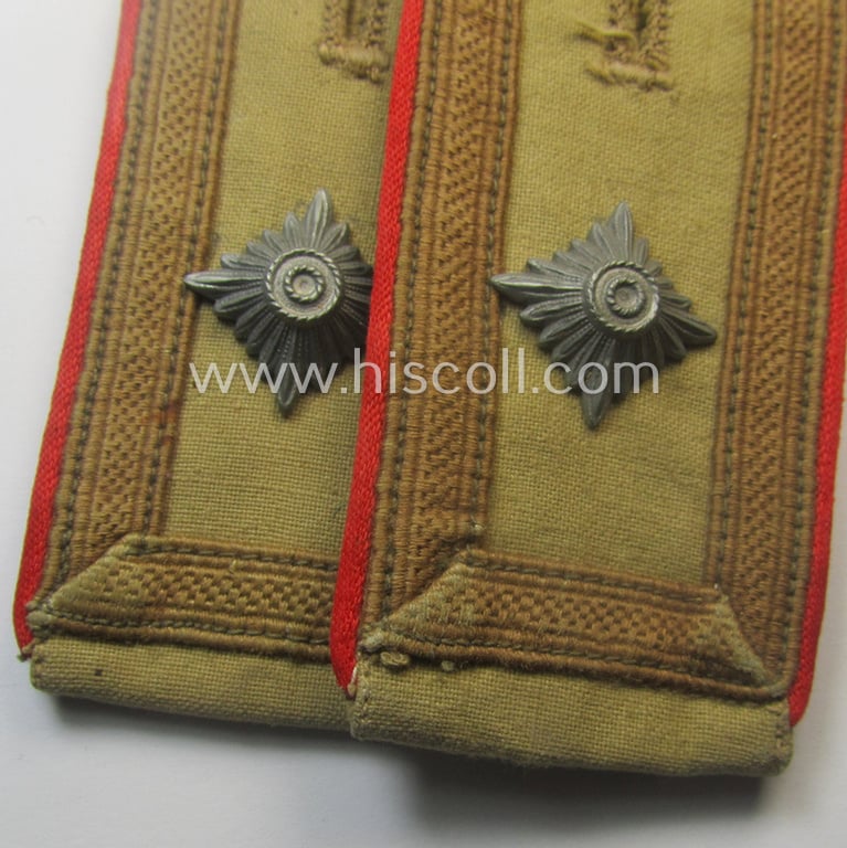 Pair of WH (Luftwaffe) 'tropical-styled', NCO-type shoulderstraps (as was specifically intended for usage onto the tropical-shirts ie. tunics) as was intended for a: 'Feldwebel. o. Wachtmeister der Flak-Art.-Trpn.'