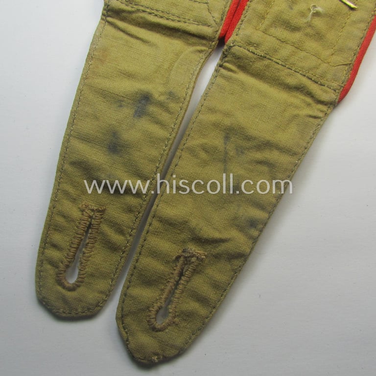 Pair of WH (Luftwaffe) 'tropical-styled', NCO-type shoulderstraps (as was specifically intended for usage onto the tropical-shirts ie. tunics) as was intended for a: 'Feldwebel. o. Wachtmeister der Flak-Art.-Trpn.'