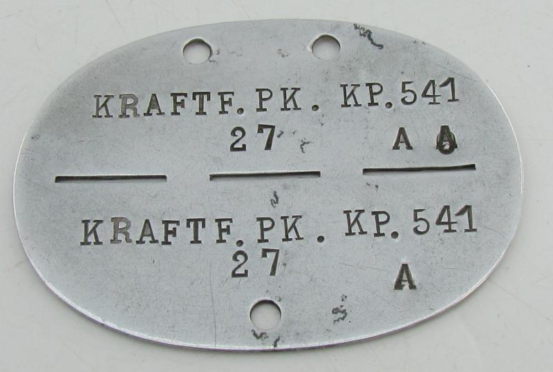 Erkennungsmarke ( EKM ) "Kraftfahr-Park-Kompanie 541"