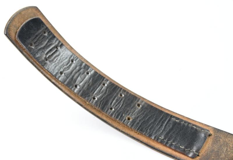 German WH Black Leather Combat Belt
