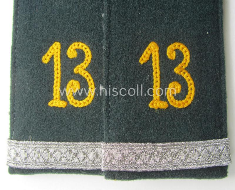 Pair of WH (Heeres), neatly 'cyphered' EM-type shoulderstraps: 'Soldat und Uffz.-Anwärter des Kavallerie- o. Reiter-Rgts. 13'