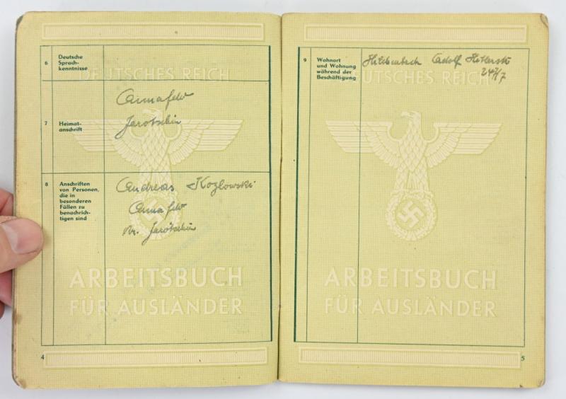 German Third Reich Foreigner (Dutch) Workers Pass