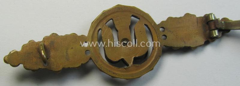 Stunning - and truly detailed! - 'Buntmetall'-based- (albeit non-maker-marked) specimen of a WH (Luftwaffe) 'Frontflugspange für Kampfflieger in Bronze' that comes stored in its early-war-pattern etui as issued