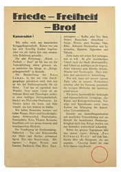 Allied WW2 Droppingsflyer 'Friede-Freiheit-Brot'