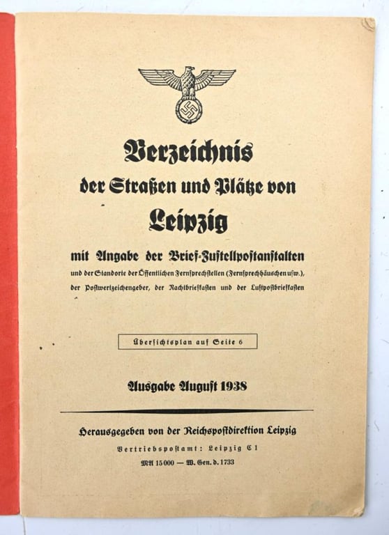 German Hitler Youth Mapcard Set 'Leipzig'