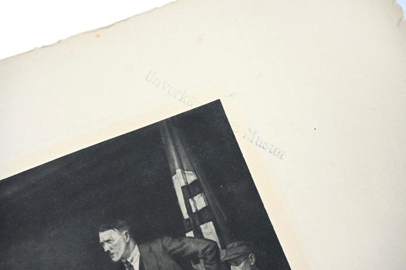 German Third Reich Litho of Adolf Hitler 'Am Anfang war das Wort'