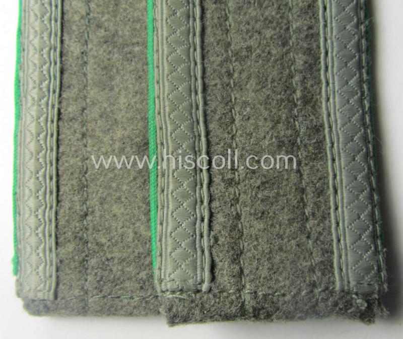 Typical later-war-period - and fully matching! - pair of so-called: 'M44'-pattern, simplified WH (Heeres) NCO-type shoulderstraps: 'Unteroffizier eines Jäger- o. Gebirgsjäger-Rgts.'