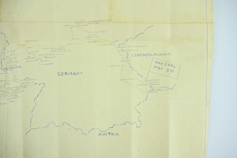US WW2 166th Engineers Combat Battalion Route Map