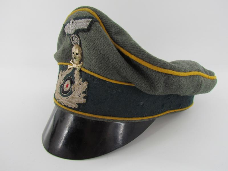 WH (Heer) Kavallerie Officers 'Crusher' Visor Cap Maker Marked