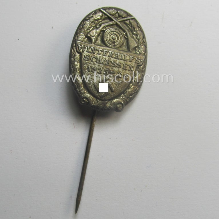 WHW- (ie. 'Winterhilfswerke'- ie. 'Opferschiessen'-) related commemorative lapel-pin entitled: 'Winterhilfs-Schiessen - 1935-1936'