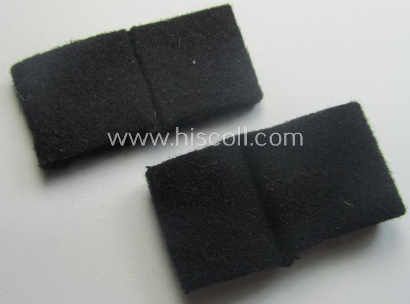 Pair of WH (Heeres) 'Panzer'-related so-called: regimental shoulderstrap-'slip-ons' (ie. 'Schulterstück-Überschuben') as was intended for usage by a: 'Soldat des Panzer-Regiments o. Abtgs. 100'