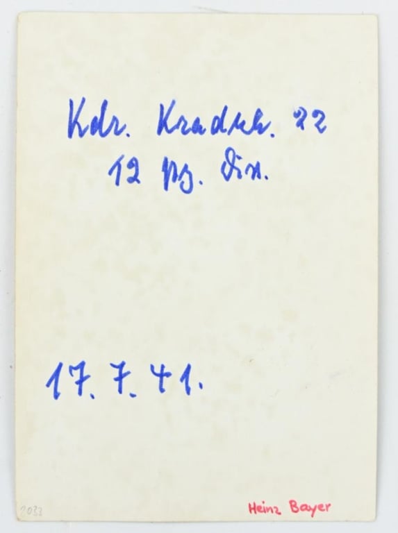 Signature of Wehrmacht Heer KC Recipient 'Heinz Bayer'