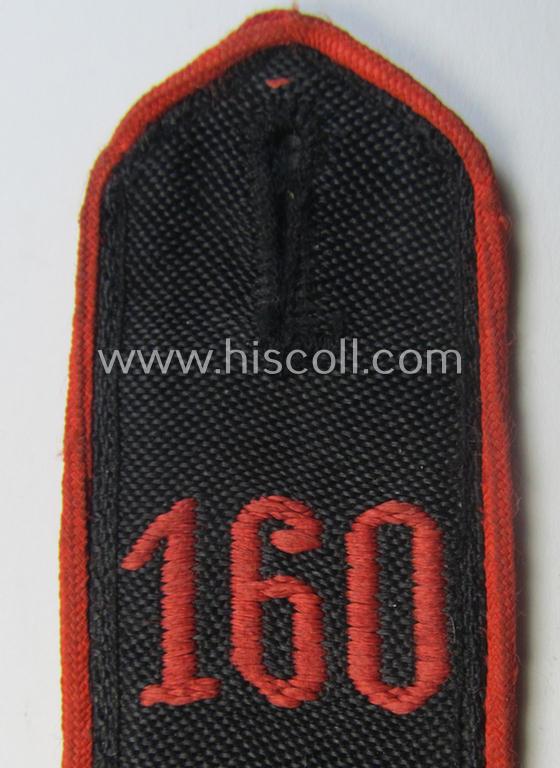 Single - and clearly worn - bright-red-piped so-called: 'Allgemeine-HJ'-shoulderstrap as intended for a: 'HJ-Junge' who served within the 'Bann 160' (160 = 'Bann Bonn' situated in the 'Gebiet West Mittelrhein')