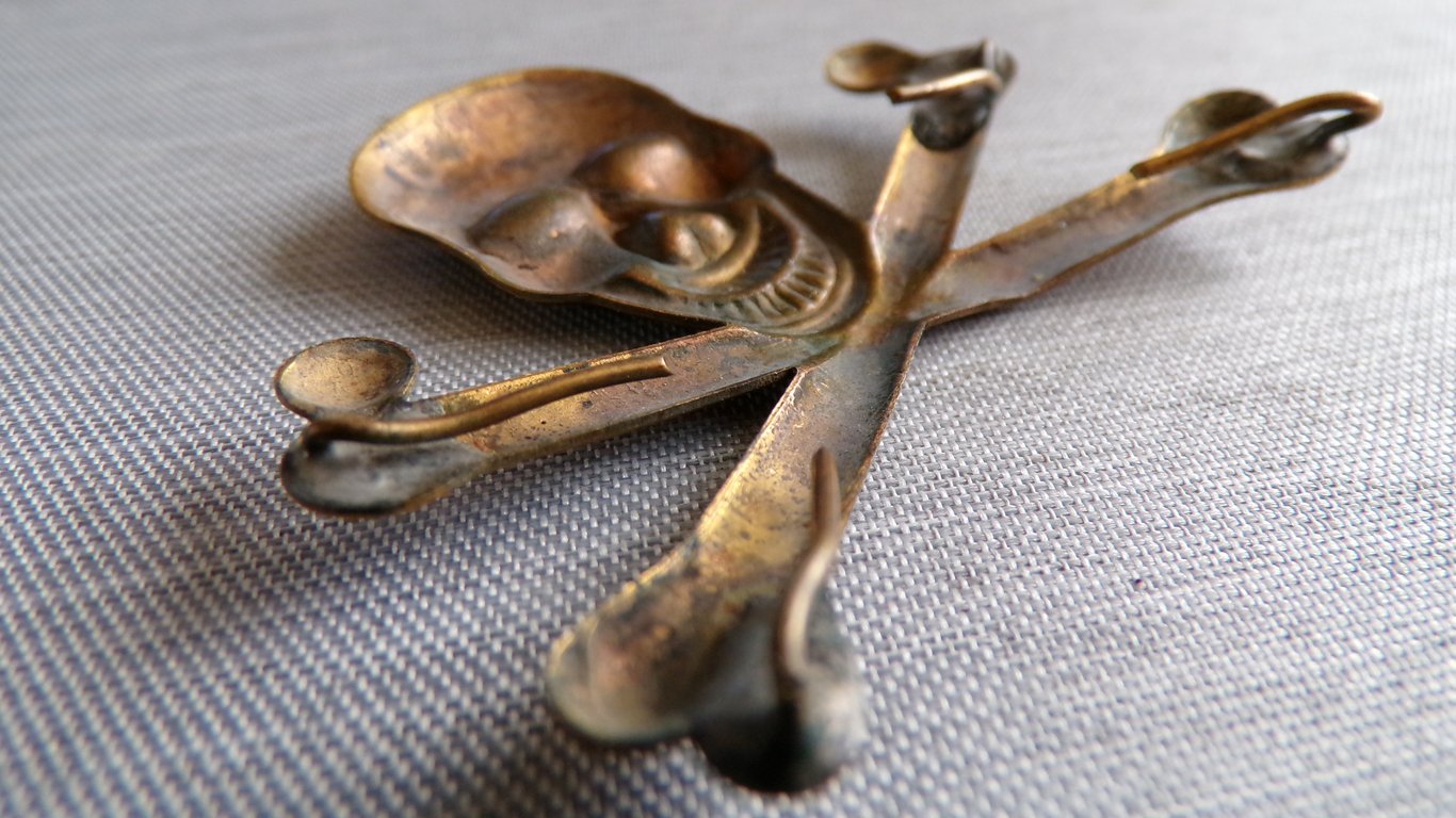 WWI / Interwar Freikorps Totenkopf cap badge