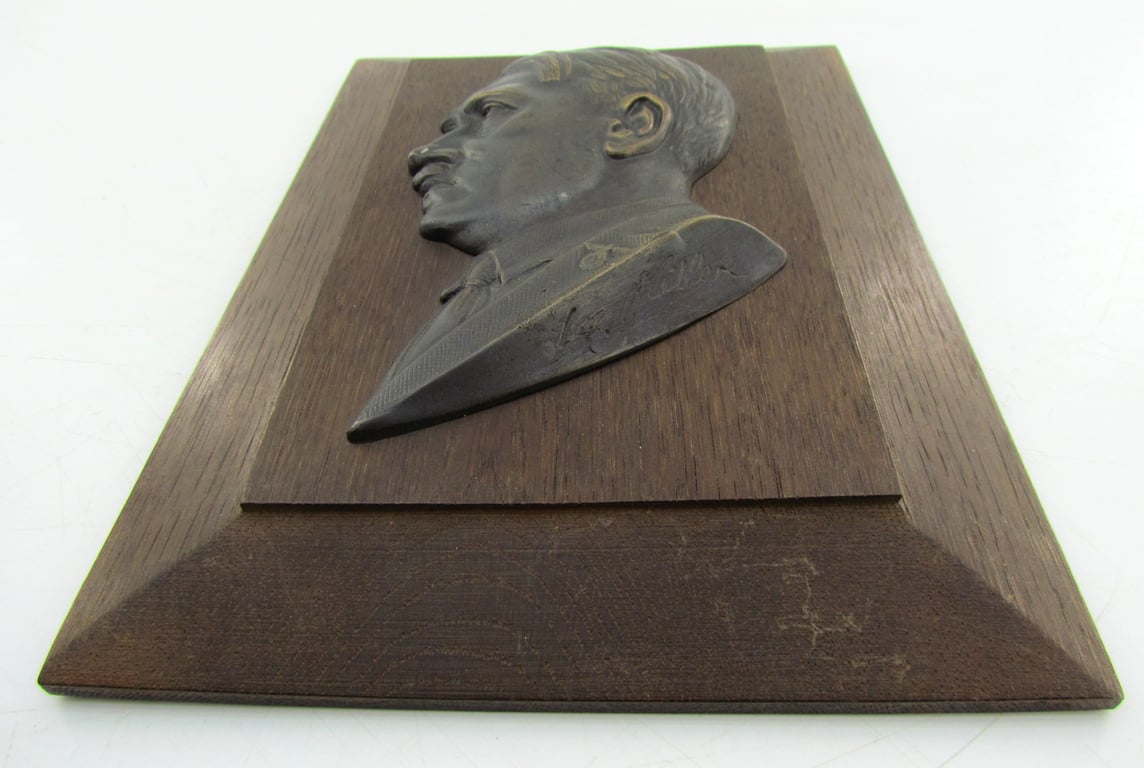 Adolf Hitler bronze wall plaque
