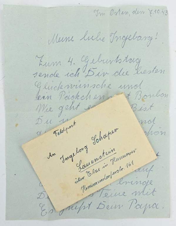 German Waffen-SS TK Fieldpost Letter