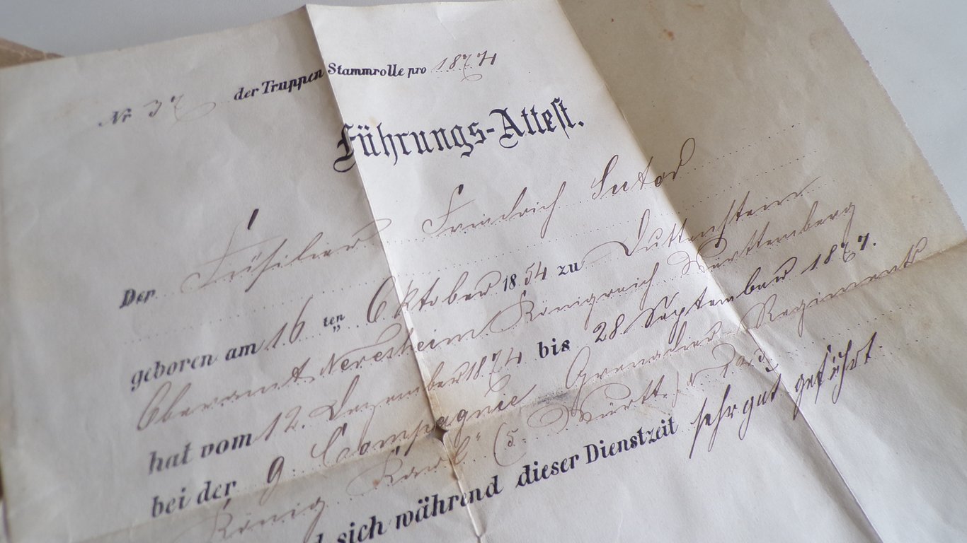 Soldbuch and shooting book 1874