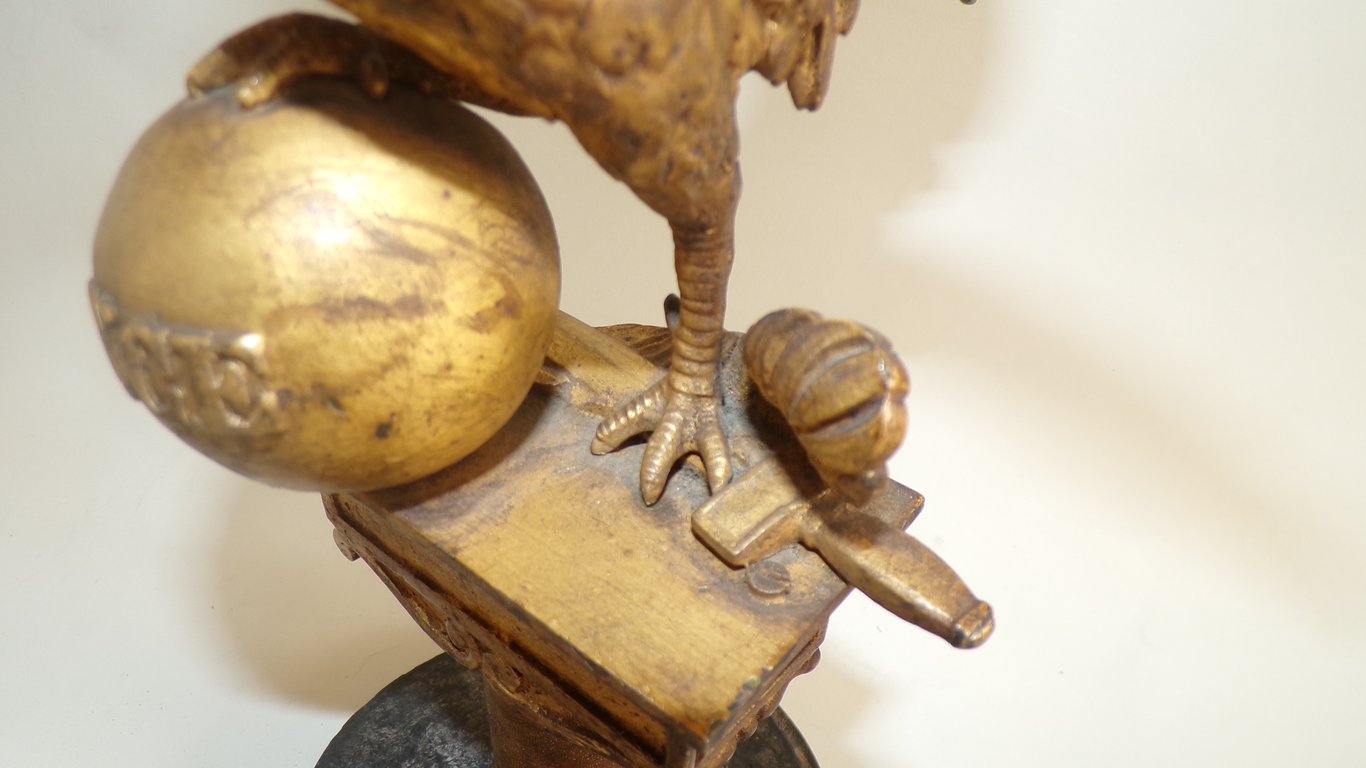 1830-1848 Louis-Philippe Gilded Rooster Flag Finial