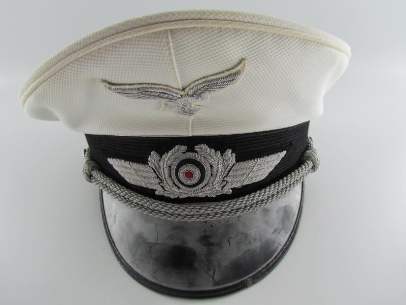 Luftwaffe Officers White Summer Visor Cap
