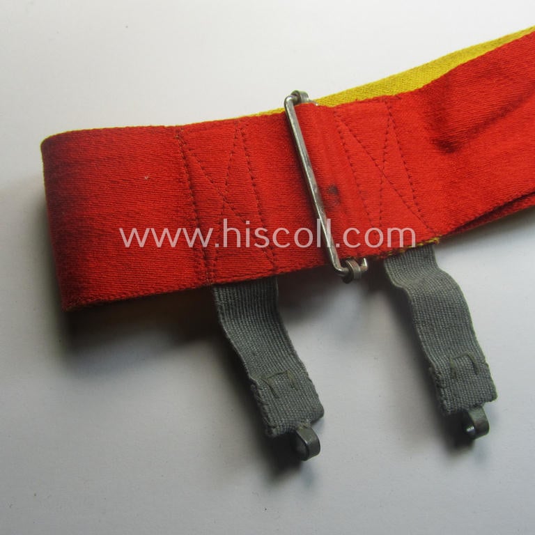 Pre-war-period, bright-yellow- ie. red-coloured, WH (Heeres, Luftwaffe etc.) excersise helmet-band (ie. 'Mannöver-Band')
