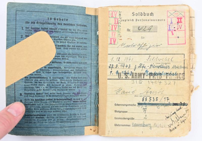 German LW Soldbuch K.G. General Wever/ Field Division and Normandy