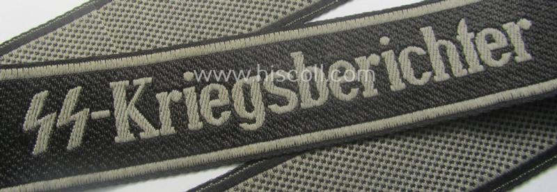 Full-length - and hardly- ie. never used! - 'BeVo'-woven Waffen-SS cuff-title: 'SS-Kriegsberichter'