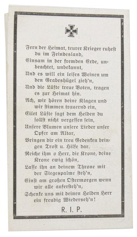 German WH Deathcard 'Raimund Kerner'