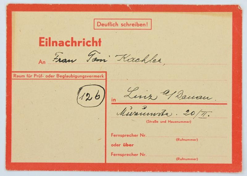 German Third Reich Period Letter 'Signs of Life'