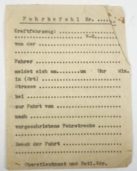 German WH Transport Order