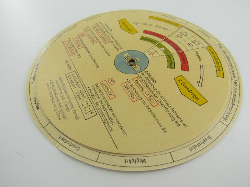 Wehrmacht Panzer shooting calculating disc...Rare!