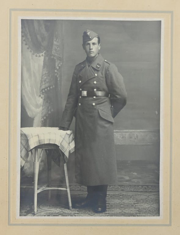 German LW Portrait Picture in Frame