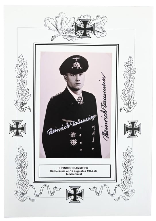 Signature of Kriegsmarine KC-Recipient 'Heinrich Dammeier'