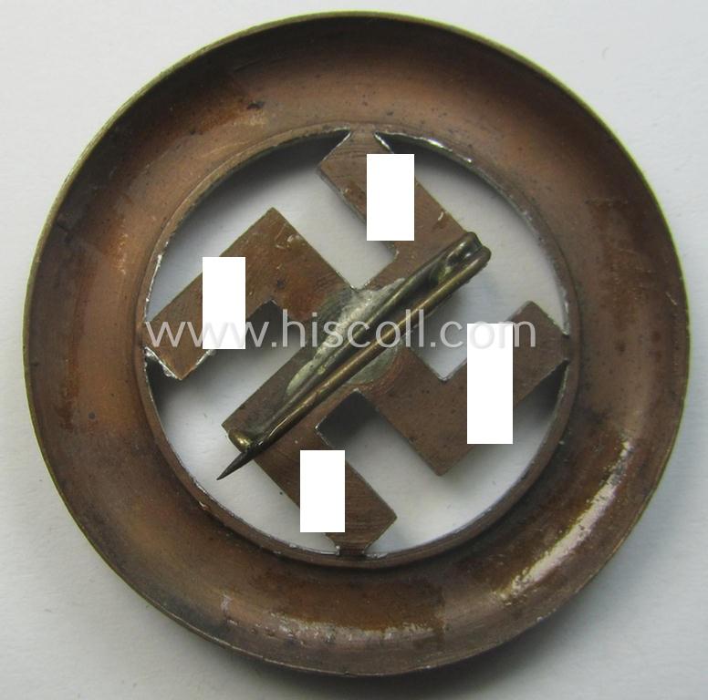 N.S.D.A.P.-related 'Tagungs- o. Veranstaltungsabzeichen' (also referred to as: 'Gau München'-honorary-badge) being a non-maker- example showing the text: 'Und Ihr habt doch gesiegt - 1933!'