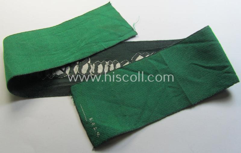 Attractive - and very scarcely found! - neatly 'BeVo'-woven, enlisted-mens'- (ie. NCO-) pattern so-called: 'L.S. Warndienst' cuff-title (ie. 'Ärmelstreifen')