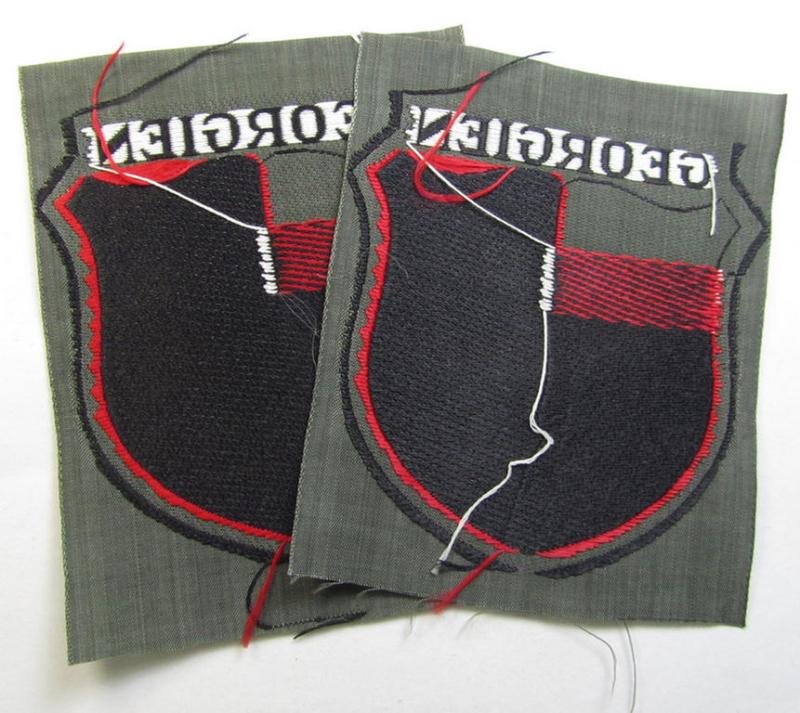 Superb, 'BeVo'-type armshield entitled: 'Georgien' (being a 'virtually mint- ie. unissued' example as intended for a volunteer who served within the 'Deutsche Wehrmacht' ie. within the 'Georgisches Legion')
