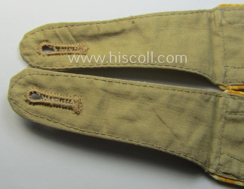 Pair of - truly used- and/or worn! - WH (Luftwaffe) 'tropical-styled' shoulderstraps (as was specifically for usage on the tropical-shirts ie. tunics) as was intended for usage by an: 'Uffz. der Flieger- o. Fallschirmjäger-Trpn.'