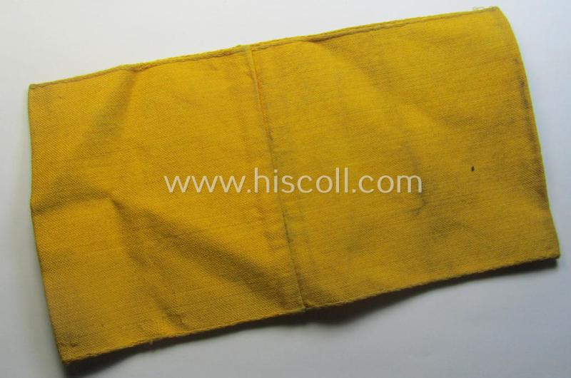 Linnen-based- and/or 'machine-woven', golden-yellow-coloured armband (ie. 'Armbinde') showing a woven eagle-device as specifically intended for (civilian) staff-members (ie. 'Zivilangestellten') of the armed forces ie. 'Deutsche Wehrmacht'