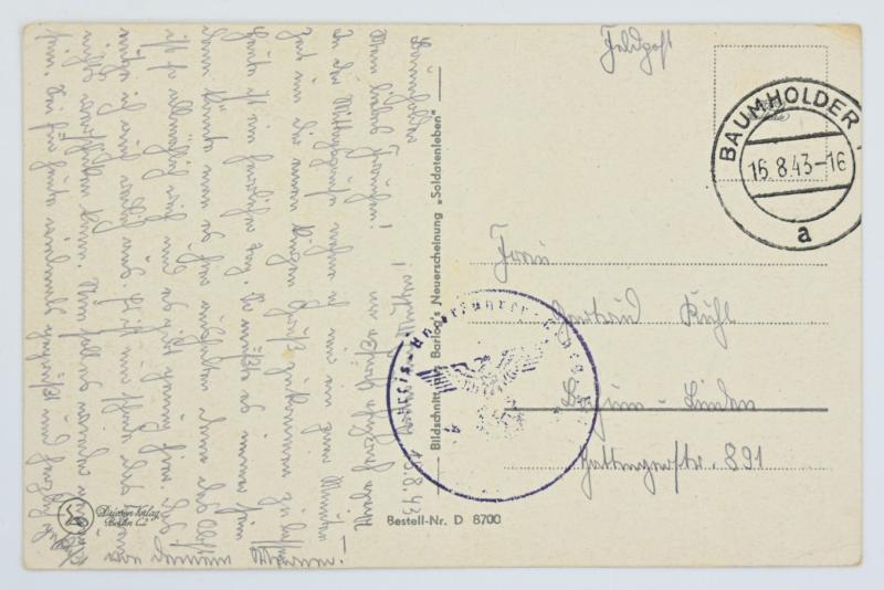 German WH Postcard 1943