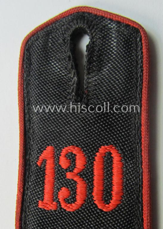 Single - and just moderately worn - bright-red-piped so-called: 'Allgemeine-HJ'-shoulderstrap as intended for a: 'HJ-Kameradschaftsführer' who served within the 'Bann 130' (130 = 'Bann Dortmund' situated in the 'Gebiet West Westfalen')