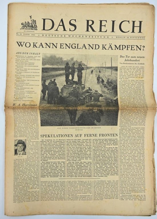 German Newspaper “Das Reich” September 1941