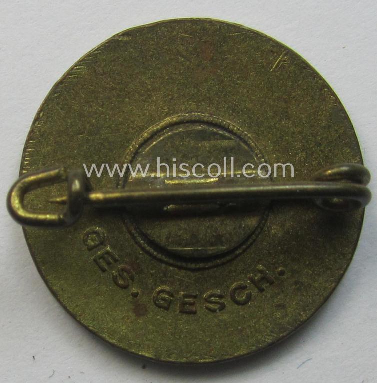 Membership lapel-pin: 'Reichsbund der Körperbehinderten' (or: 'RBK') being a non-maker-marked example that is executed in multi-coloured, enamel