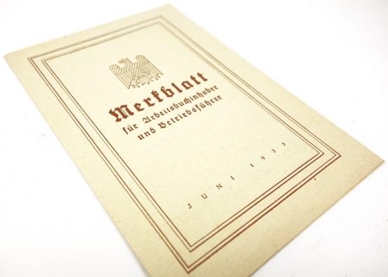 German Arbeitsbuch Paper instruction sheet