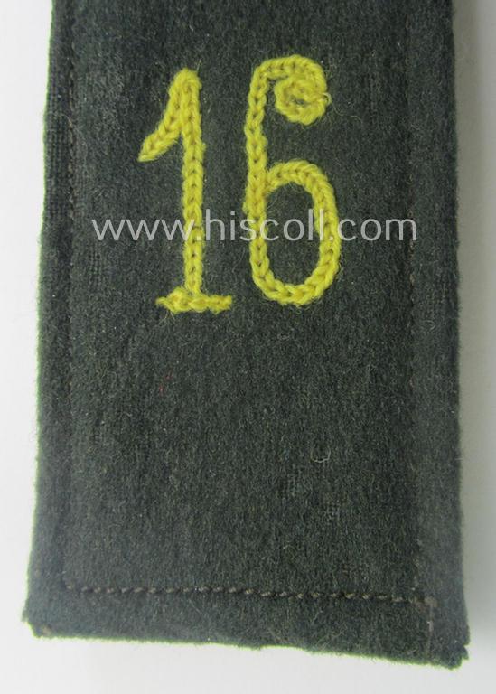 Single, WH (Heeres) EM-type 'cyphered' shoulderstrap: 'Soldat des Nachrichten-Abteilungs 16'
